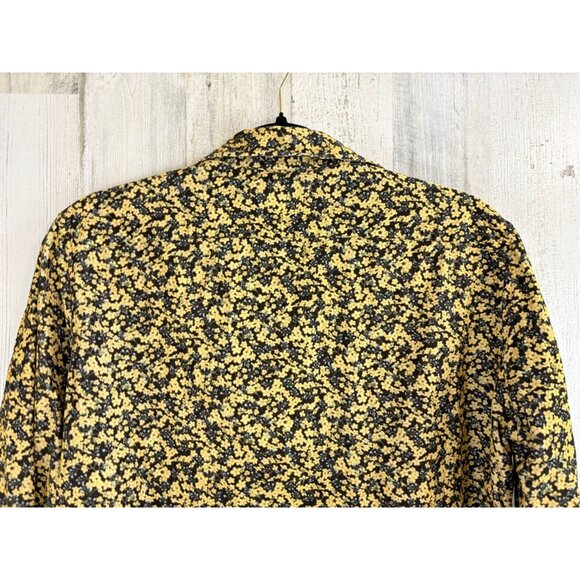 Ann Mashburn Shirt L Corduroy Liberty London Yellow Floral Button Down Popover - Picture 10 of 13